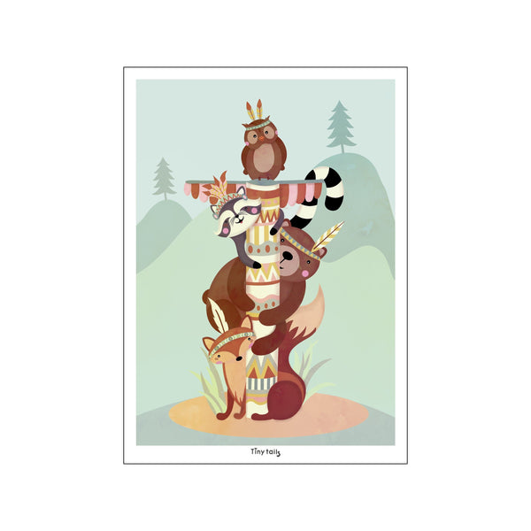 Indianer plakat - Totempælen — Art print by Tiny Tails from Poster & Frame