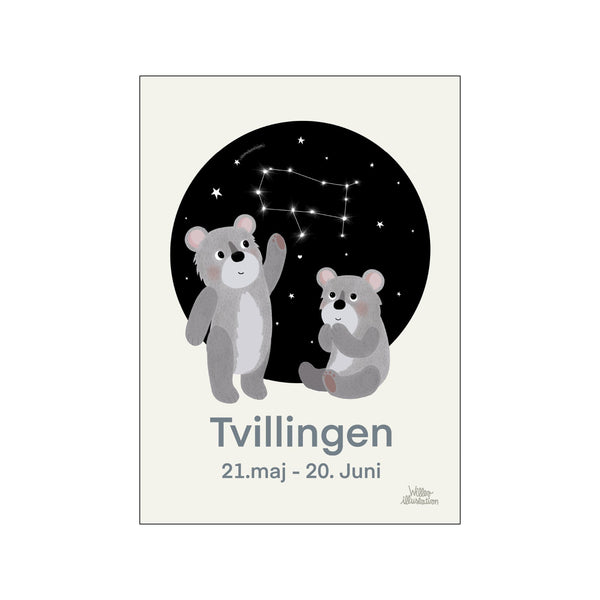 Tvillingen Blå — Art print by Willero Illustration from Poster & Frame