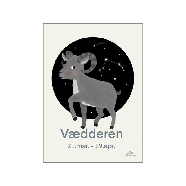 Vædderen Blå — Art print by Willero Illustration from Poster & Frame