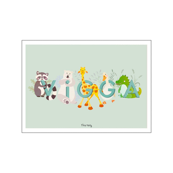 Vigga - grøn — Art print by Tiny Tails from Poster & Frame