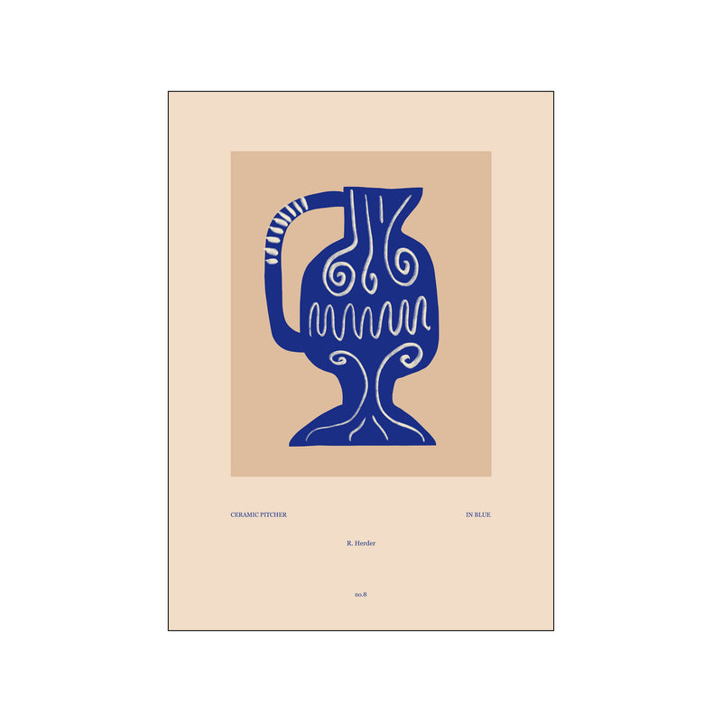 Ceramic Pitcher in blue — Art print by Renske Herder from Poster & Frame