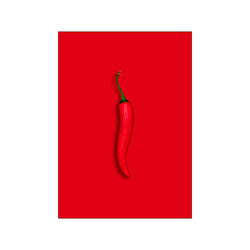 Chili on Red — Art print by PLAKATfar from Poster & Frame