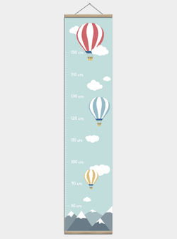 Højdemåler plakat – Luftballoner til børneværelset