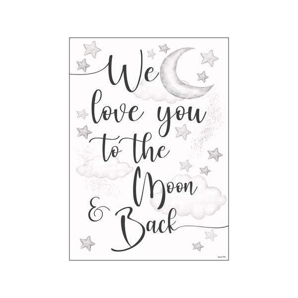 We love you to the moon — Art print by Mouse & Pen from Poster & Frame