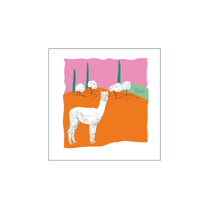 Pink sky Alpaca — Art print by Wonderful Warehouse from Poster & Frame
