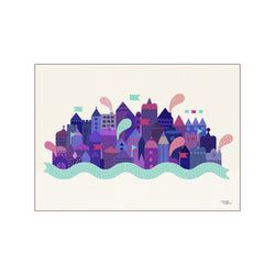 Purple city — Art print by Michelle Carlslund - Kids from Poster & Frame