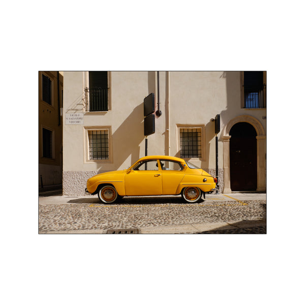 Yellow SAAB — Art print by PLAKATfar from Poster & Frame